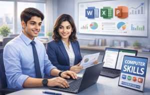 Collaborating in a modern office