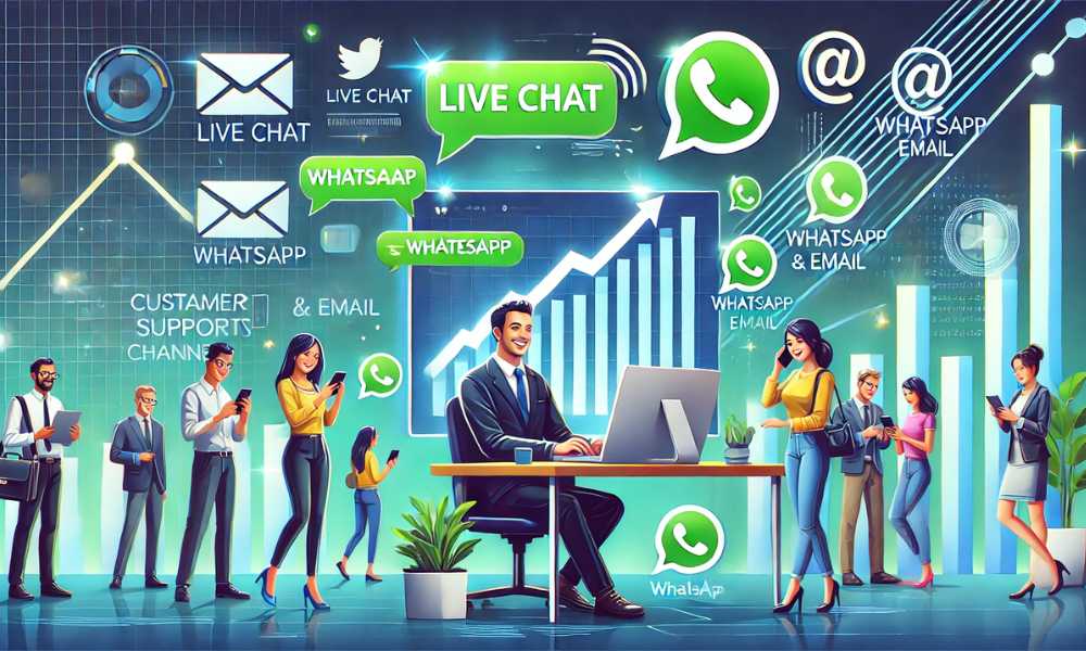 কাস্টমার কেয়ার চ্যানেল Live Chat WhatsApp ও Email দিয়ে ট্রাফিক